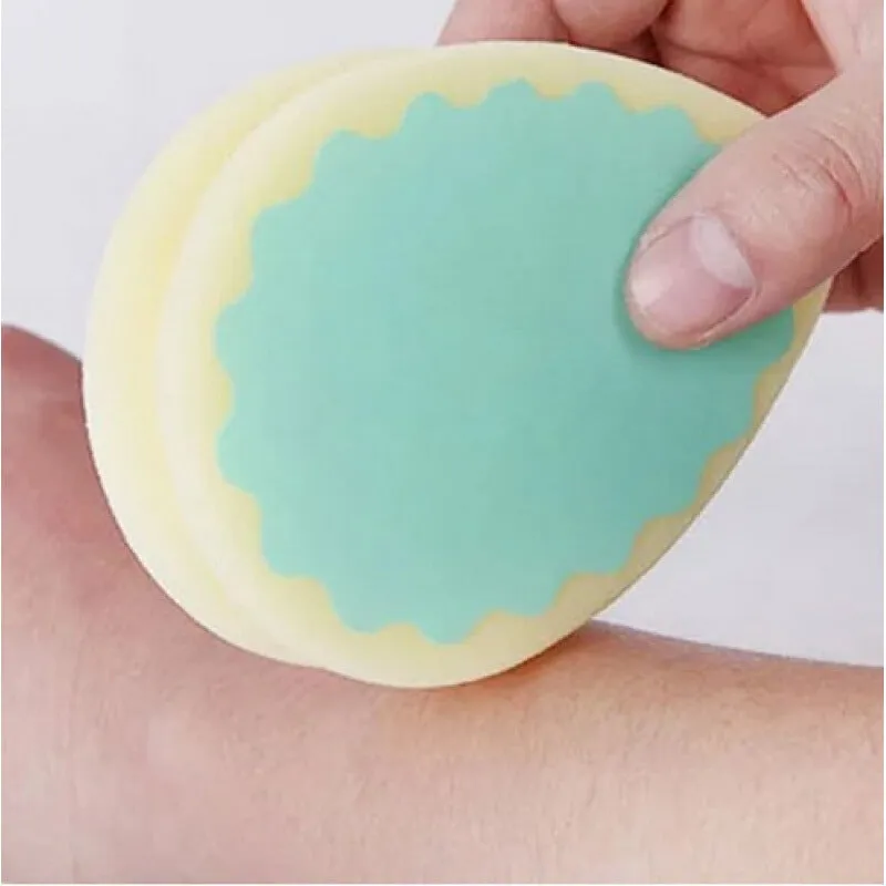 Hair removal sponge in heart shape with water drop and circular options for painless cream application