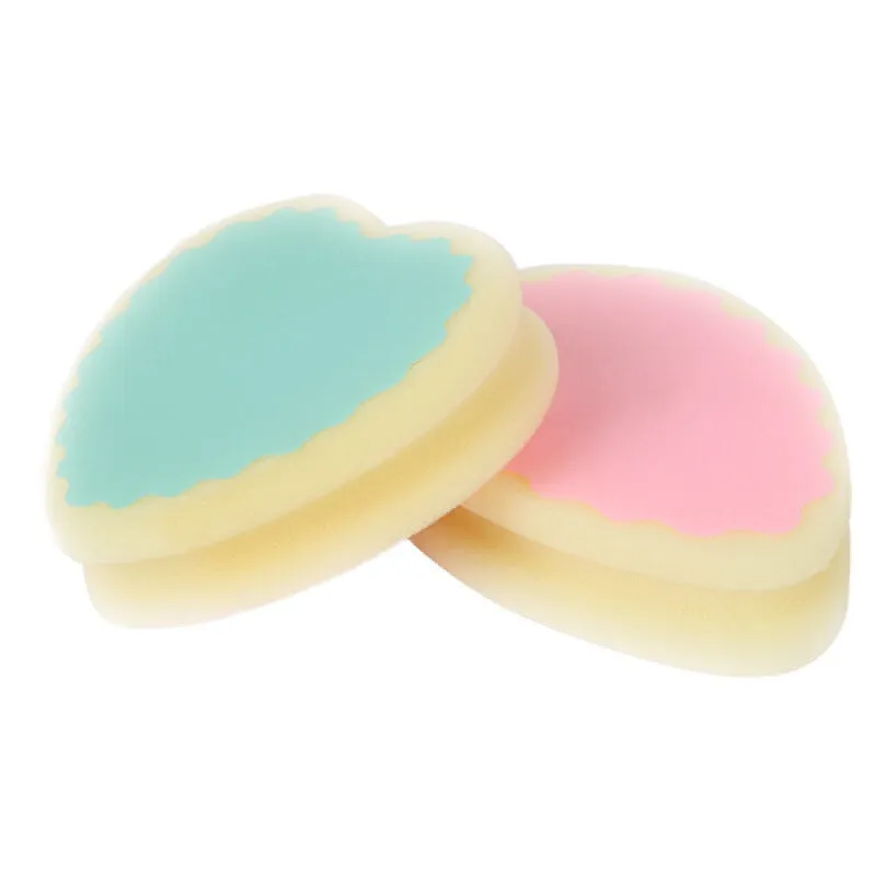 Hair removal sponge in heart shape with water drop and circular options for painless cream application