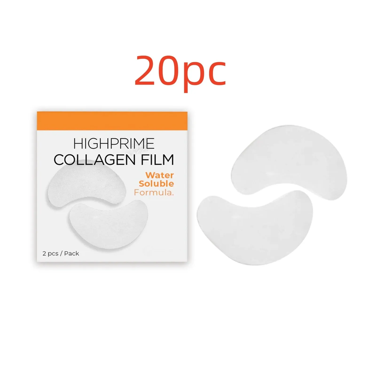 Collagen water-soluble facial mask with hyaluronic acid, 2 pieces, for hydrating and brightening under-eye skin