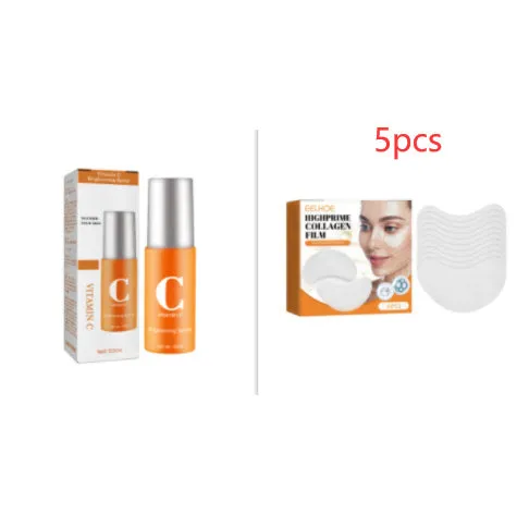 Collagen water-soluble facial mask with hyaluronic acid, 2 pieces, for hydrating and brightening under-eye skin