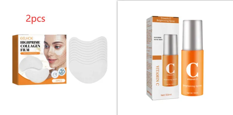 Collagen water-soluble facial mask with hyaluronic acid, 2 pieces, for hydrating and brightening under-eye skin