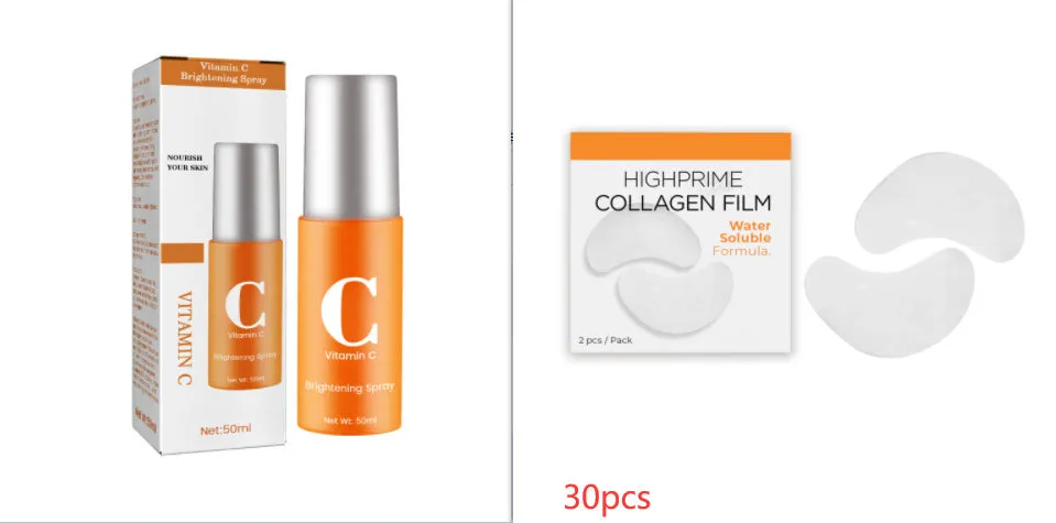 Collagen water-soluble facial mask with hyaluronic acid, 2 pieces, for hydrating and brightening under-eye skin