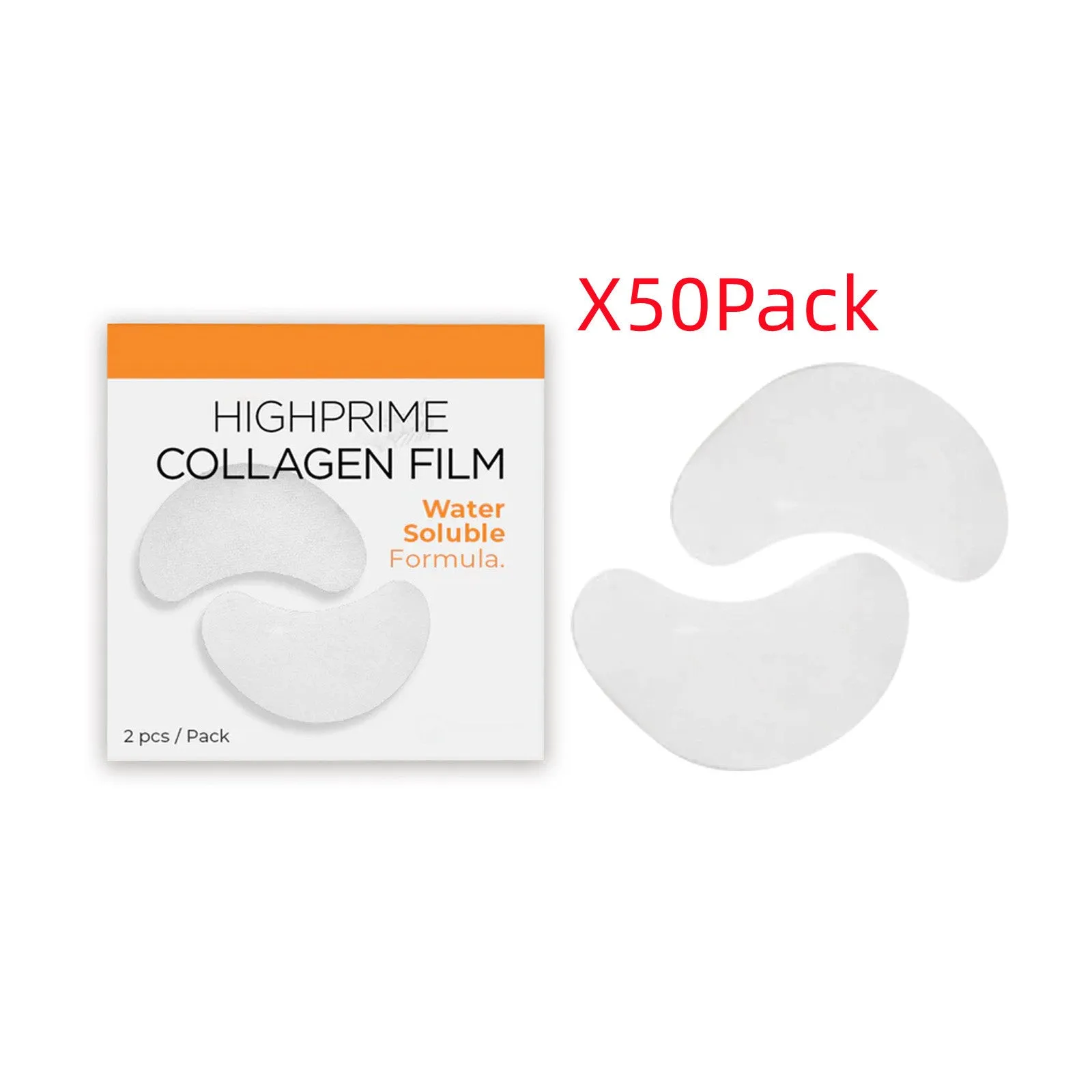 Collagen water-soluble facial mask with hyaluronic acid, 2 pieces, for hydrating and brightening under-eye skin
