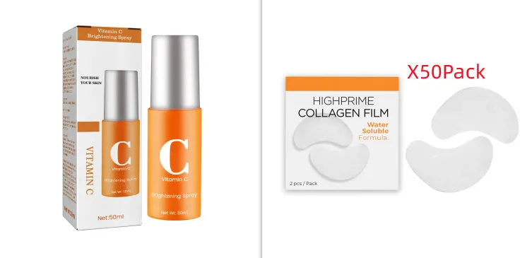 Collagen water-soluble facial mask with hyaluronic acid, 2 pieces, for hydrating and brightening under-eye skin