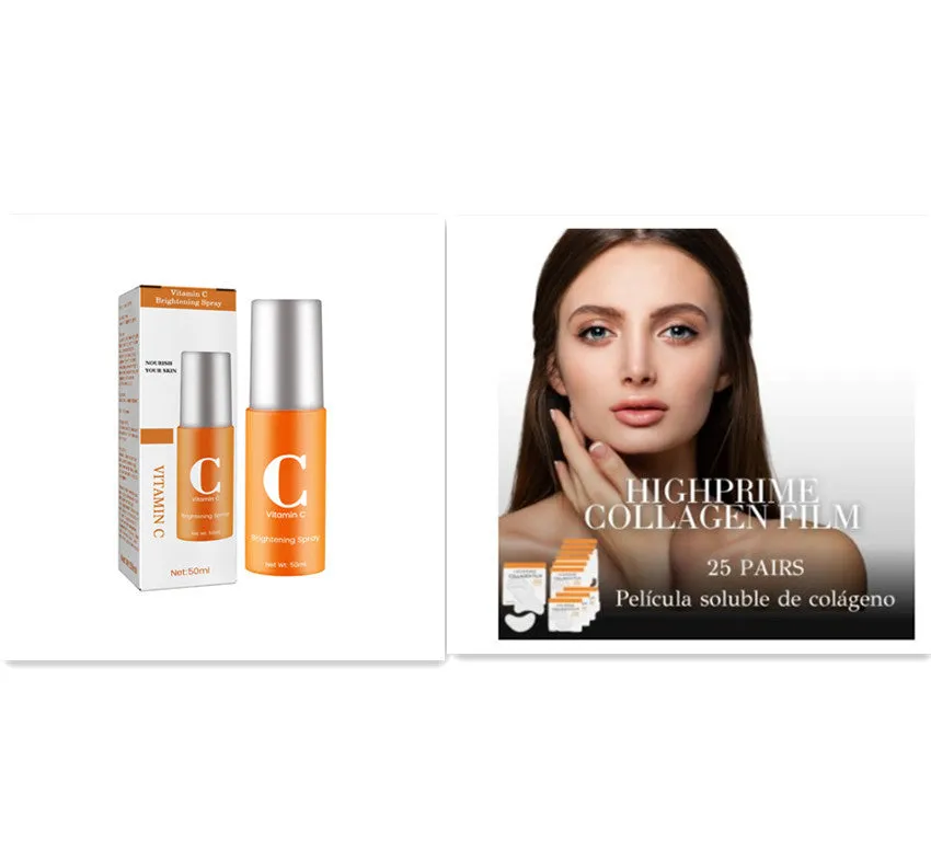 Collagen water-soluble facial mask with hyaluronic acid, 2 pieces, for hydrating and brightening under-eye skin