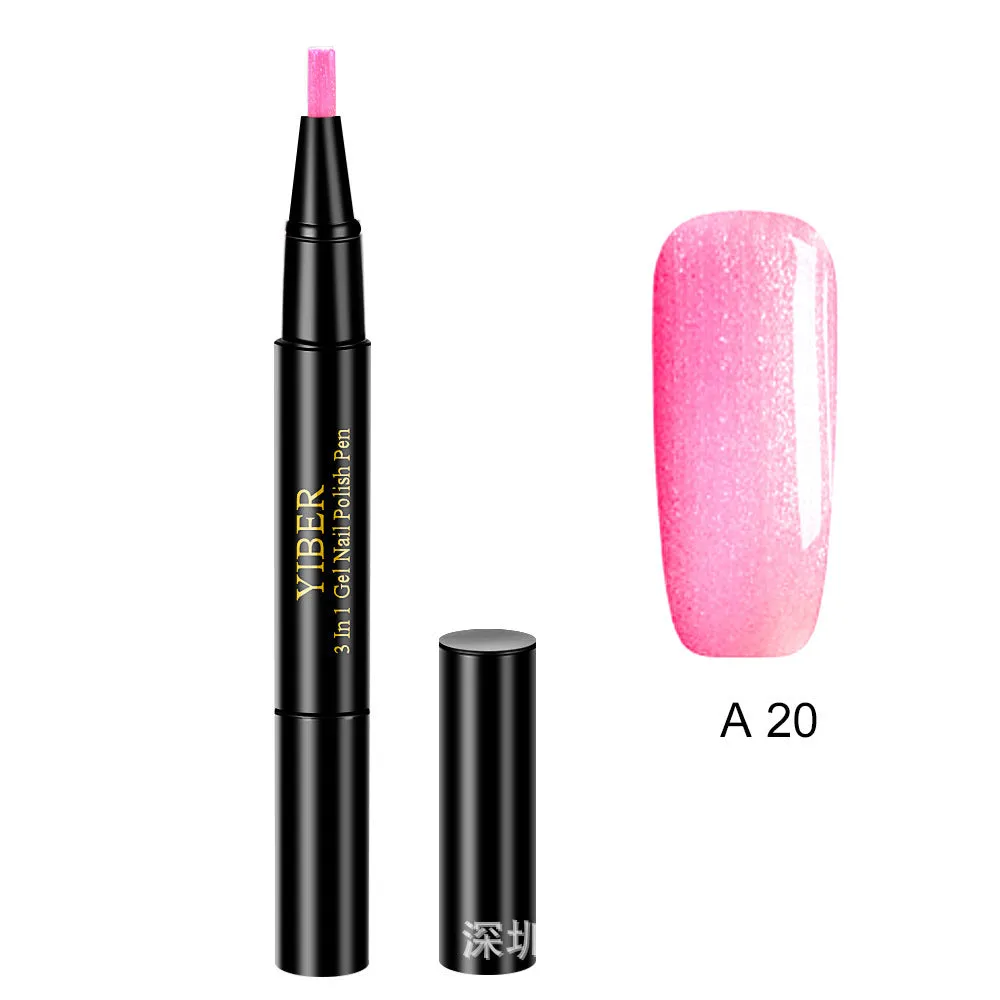 Gel nail art pen with high colour saturation and LED UV cure option