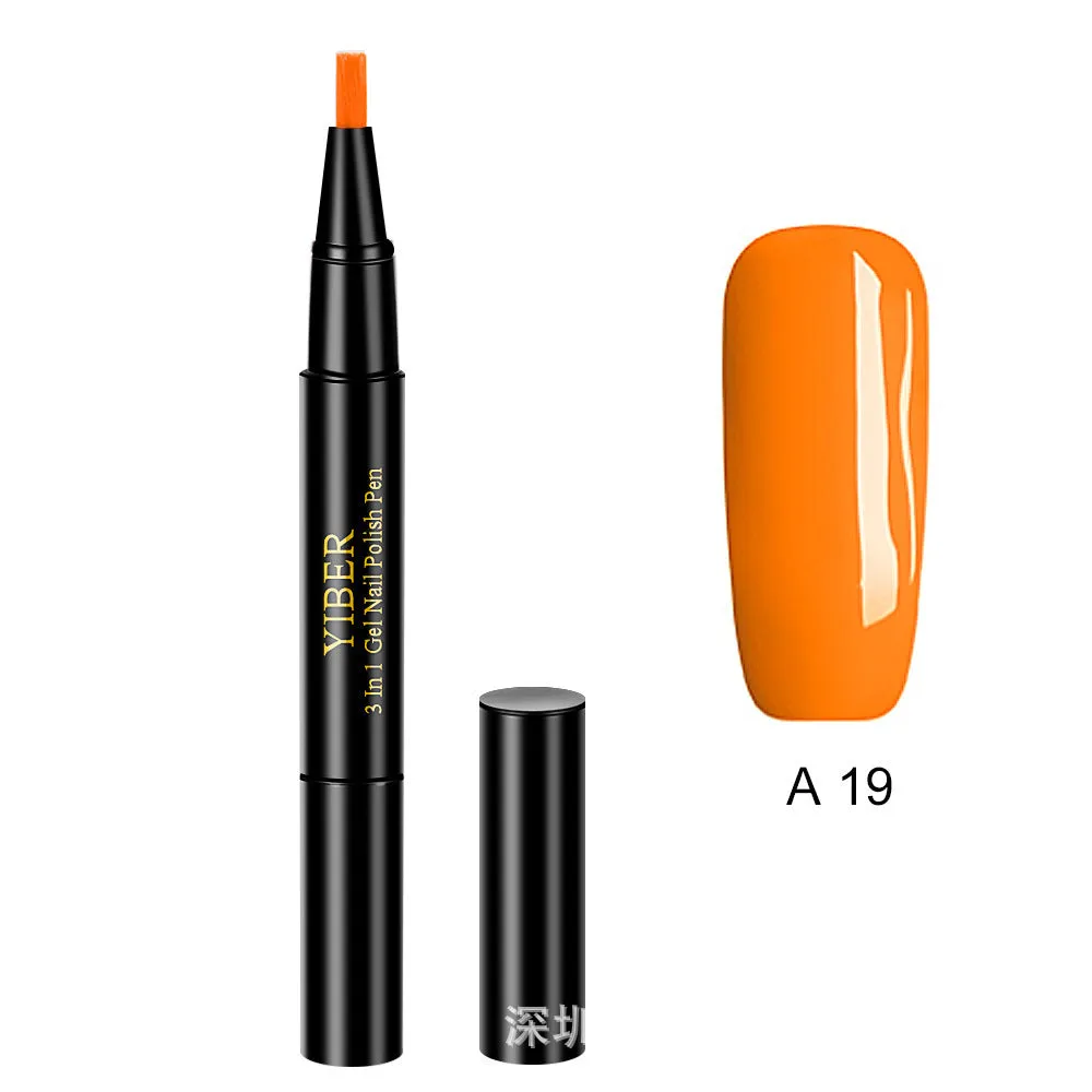 Gel nail art pen with high colour saturation and LED UV cure option