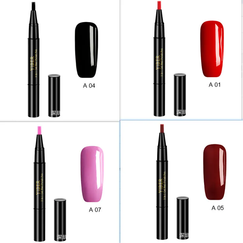 Gel nail art pen with high colour saturation and LED UV cure option