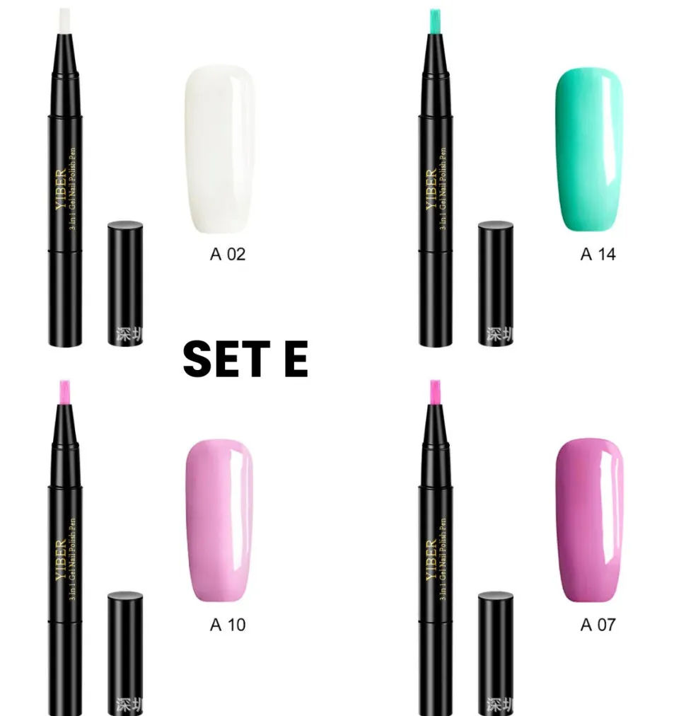 Gel nail art pen with high colour saturation and LED UV cure option