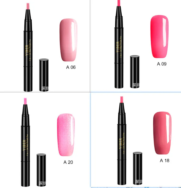 Gel nail art pen with high colour saturation and LED UV cure option