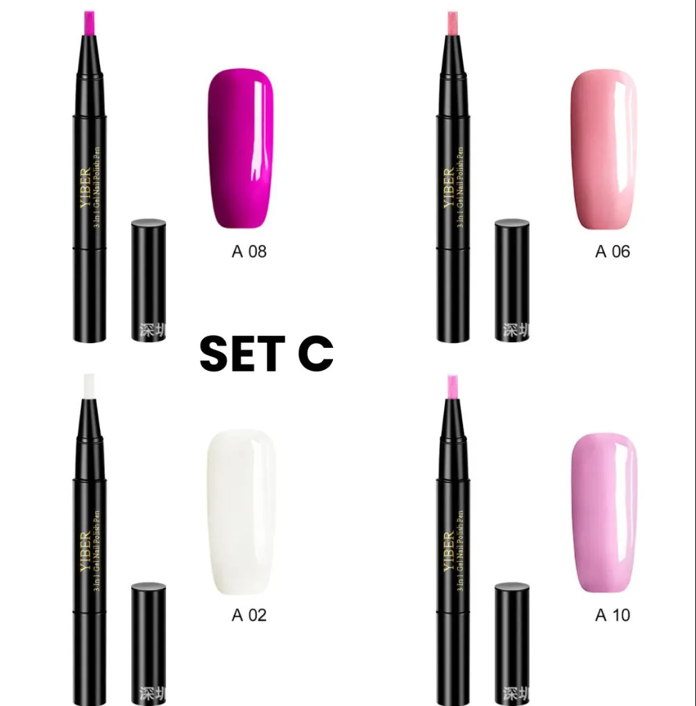 Gel nail art pen with high colour saturation and LED UV cure option