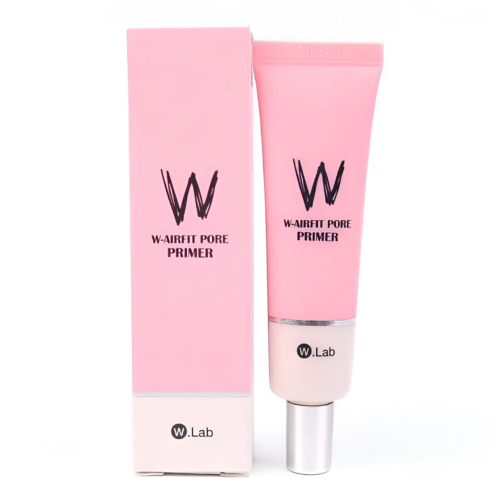 Pink cream before makeup face primer in tube packaging, brightening skin tone and creating invisible pores.