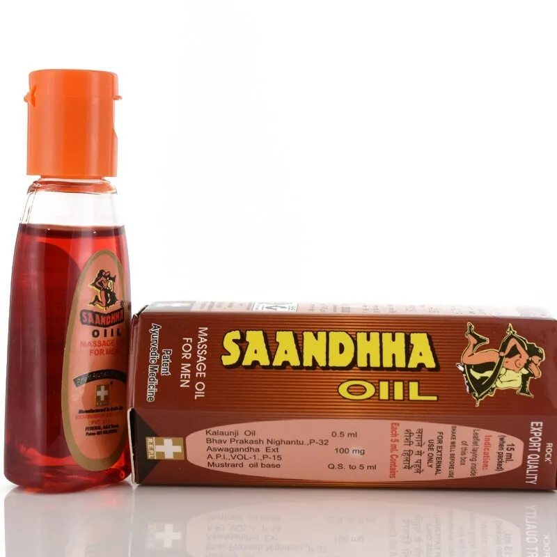 15ml bottle of Saandhha compound essential oil for male sexual health with natural ingredients