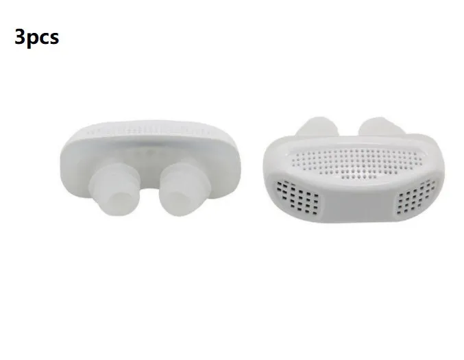 Anti snoring nasal clip made from soft silicone and ABS in blue, white, and red colours