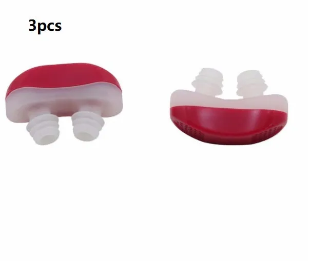 Anti snoring nasal clip made from soft silicone and ABS in blue, white, and red colours