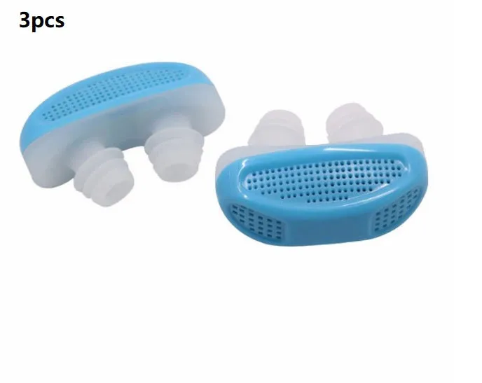 Anti snoring nasal clip made from soft silicone and ABS in blue, white, and red colours