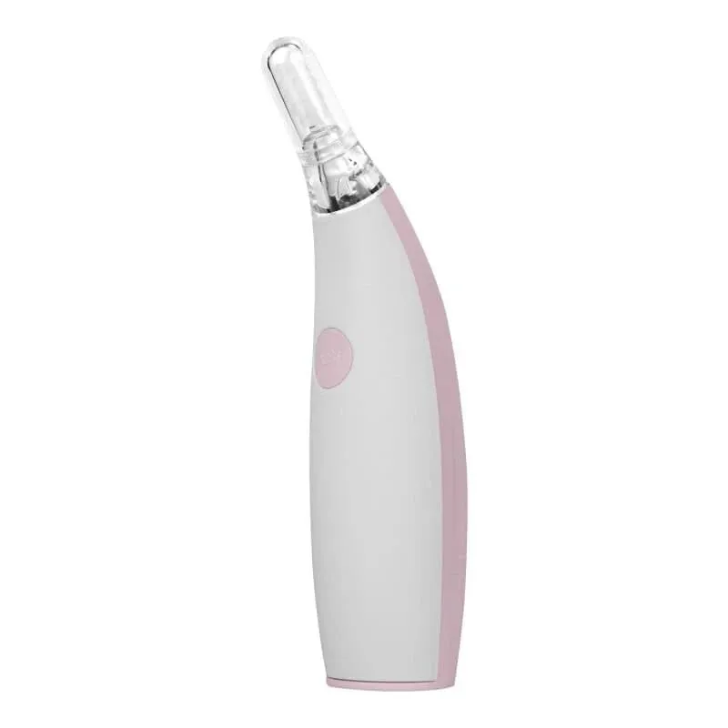 Rotating earwax vacuum cleaner with spiral silicone head, LED light, blue and pink colour options