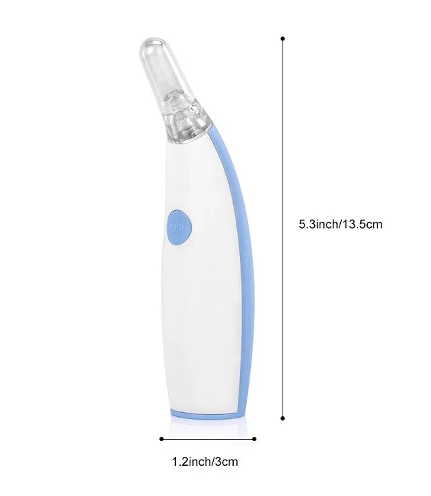 Rotating earwax vacuum cleaner with spiral silicone head, LED light, blue and pink colour options
