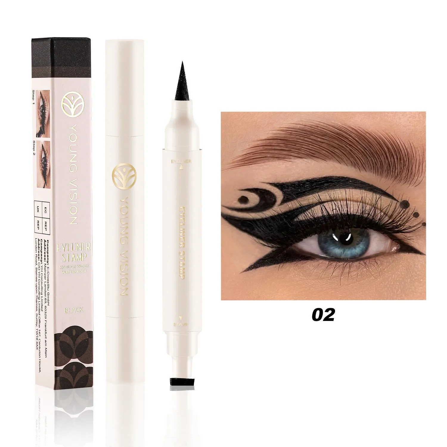 Black and white seal eyeliner 4ml smudge-proof liquid eyeliner with fine tip