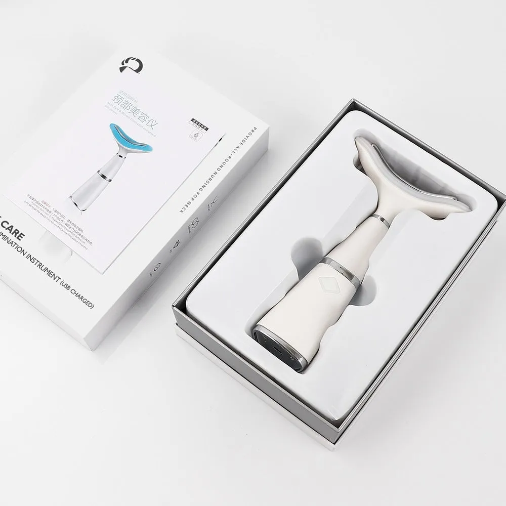 White double chin neck wrinkle remover device with ABS body and 3W power for home use