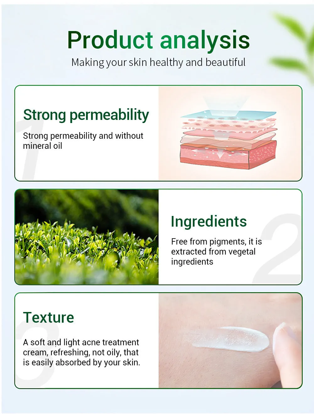 BREYLEE Tea Tree Acne Cream pot with moisturising acne scar treatment for general skin