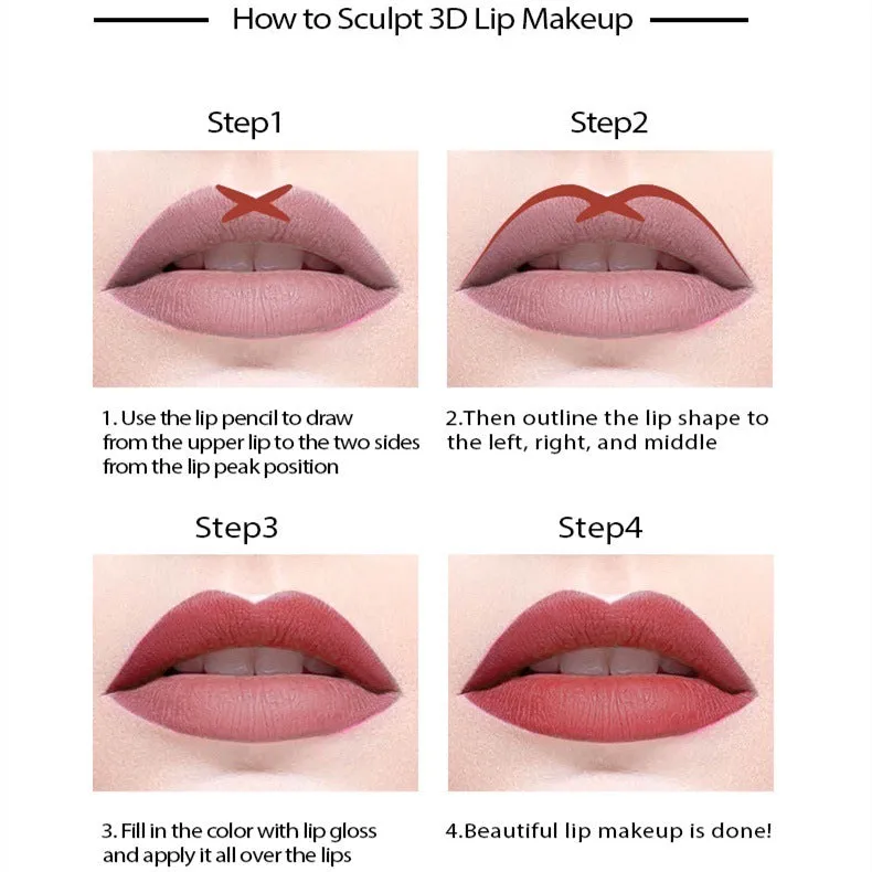 Matte wood effect lip liner pencil in 14 shades showing precise tip for application