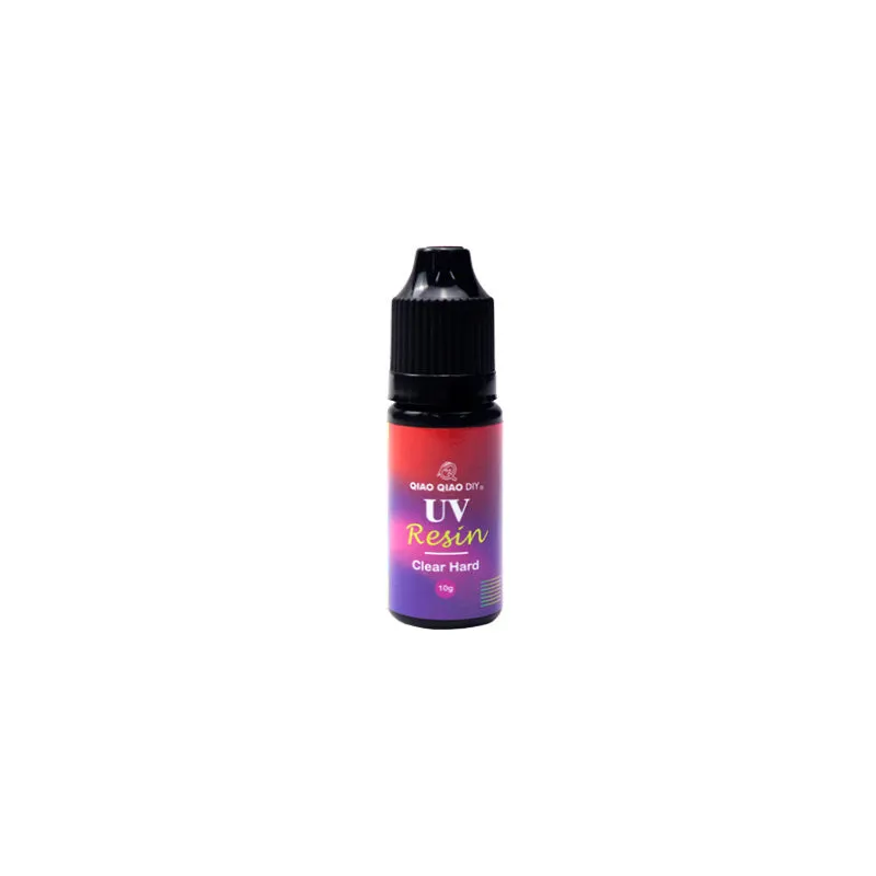 Transparent UV resin gel in a bottle, suitable for LED and UV light curing, non-yellowing formula for small craft projects