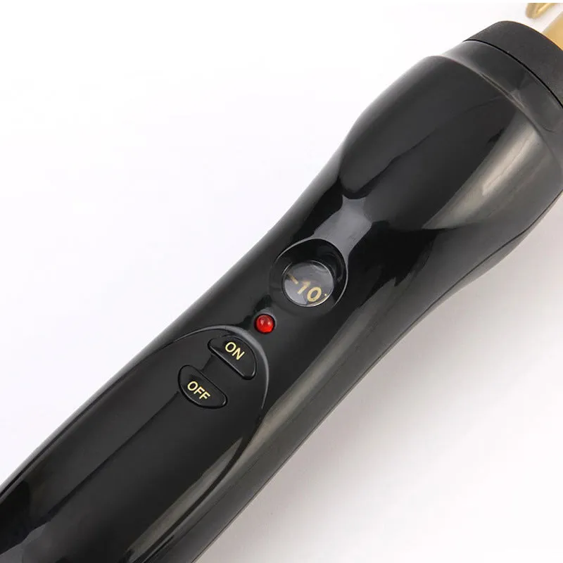 Gold multifunctional hair comb with ceramic thermal conductor and temperature control, 21-30mm diameter
