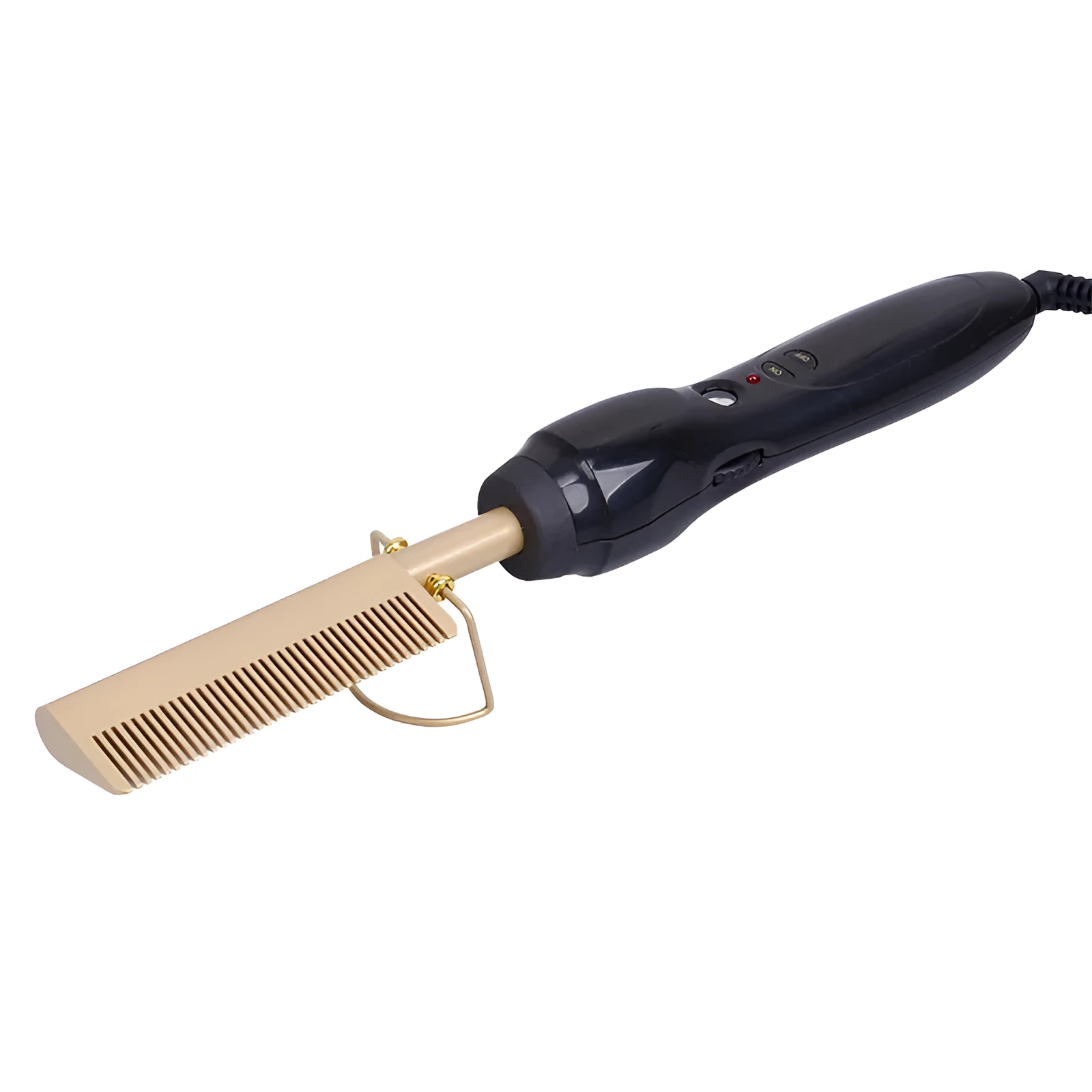 Gold multifunctional hair comb with ceramic thermal conductor and temperature control, 21-30mm diameter