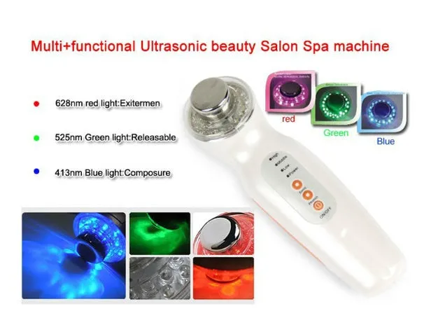 3MHZ LED colour photon massager with 36 adjustable R/G/B phototherapy modes, 150g, 17.5 x 4.7 x 4.4cm, for facial and body skincare