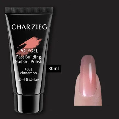 Nail extension gel kit with 30ml crystal glue and 60ml cleaning agent in cinnamon colour option