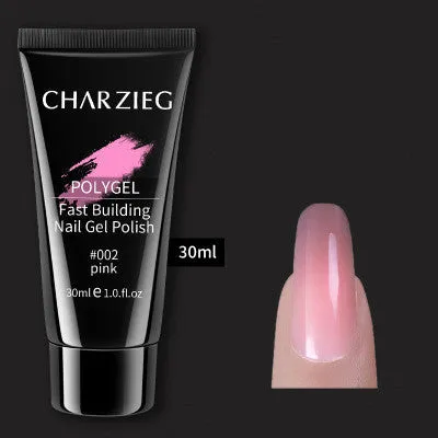 Nail extension gel kit with 30ml crystal glue and 60ml cleaning agent in cinnamon colour option