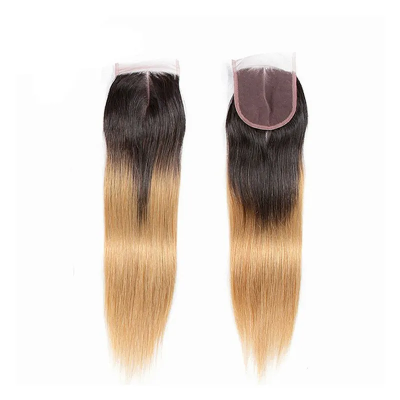 4x4 straight closure lace hair block real human hair all hand-woven for ladies