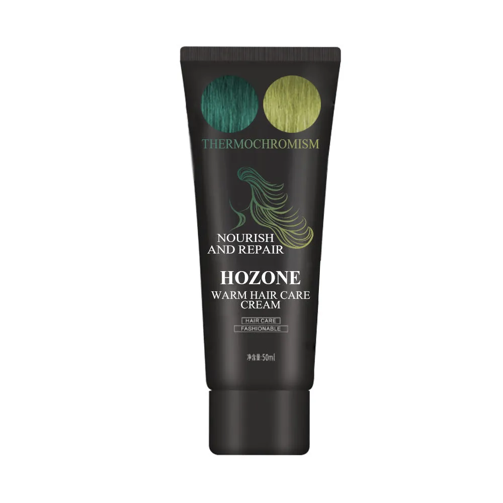 Thermochromic colour change hair dye cream in 60ml jar showing heat-activated transition effects