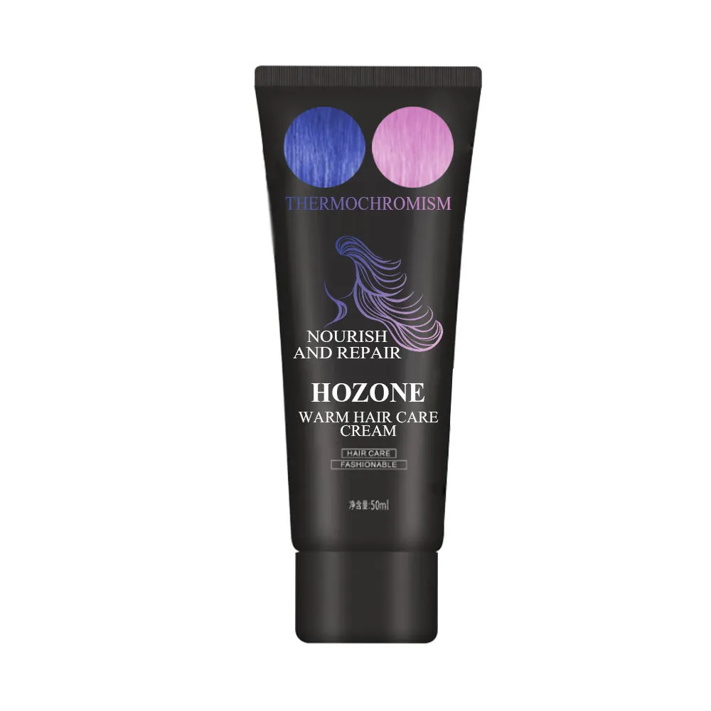 Thermochromic colour change hair dye cream in 60ml jar showing heat-activated transition effects