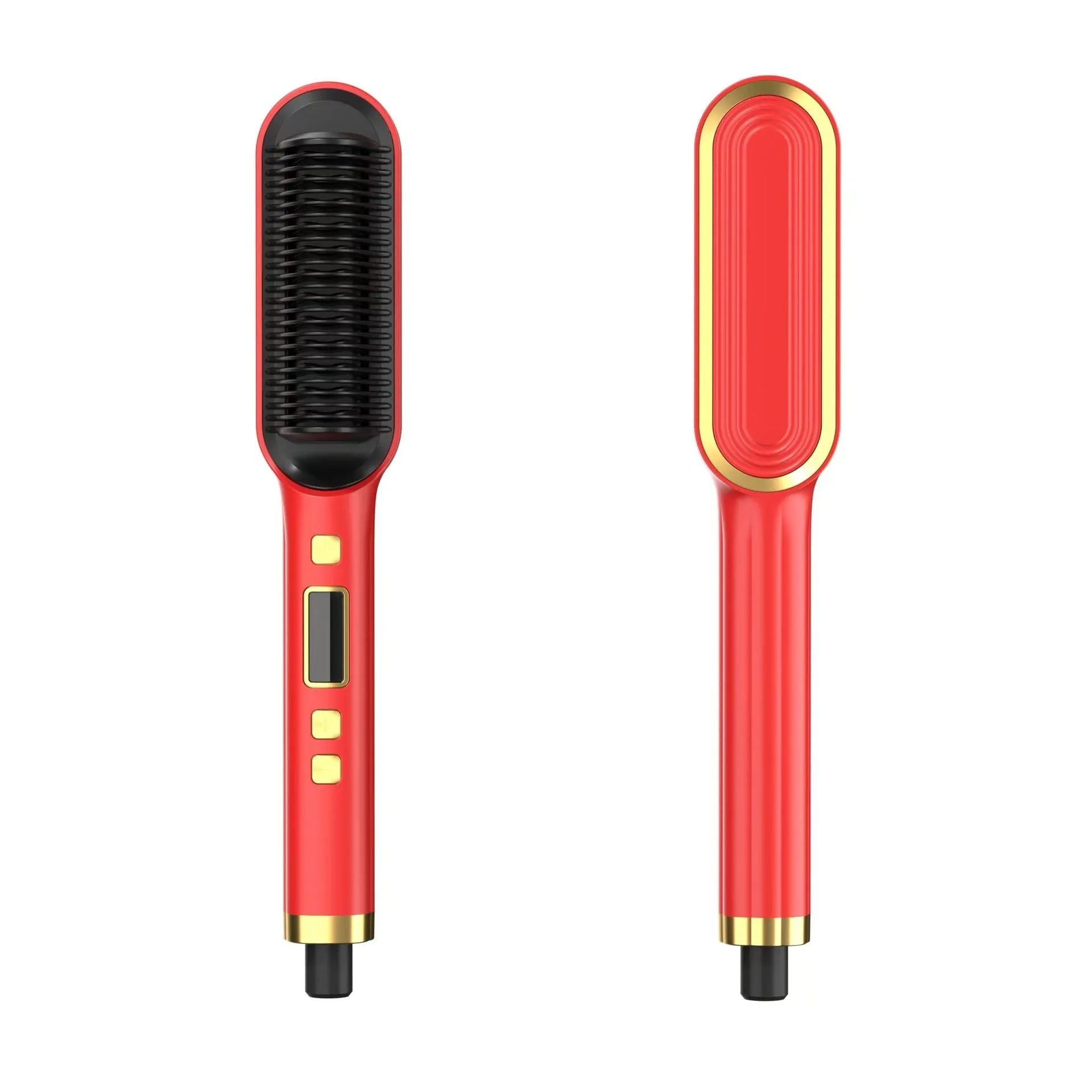 Dual-purpose hair straightener curler with ABS heater band in black colour option