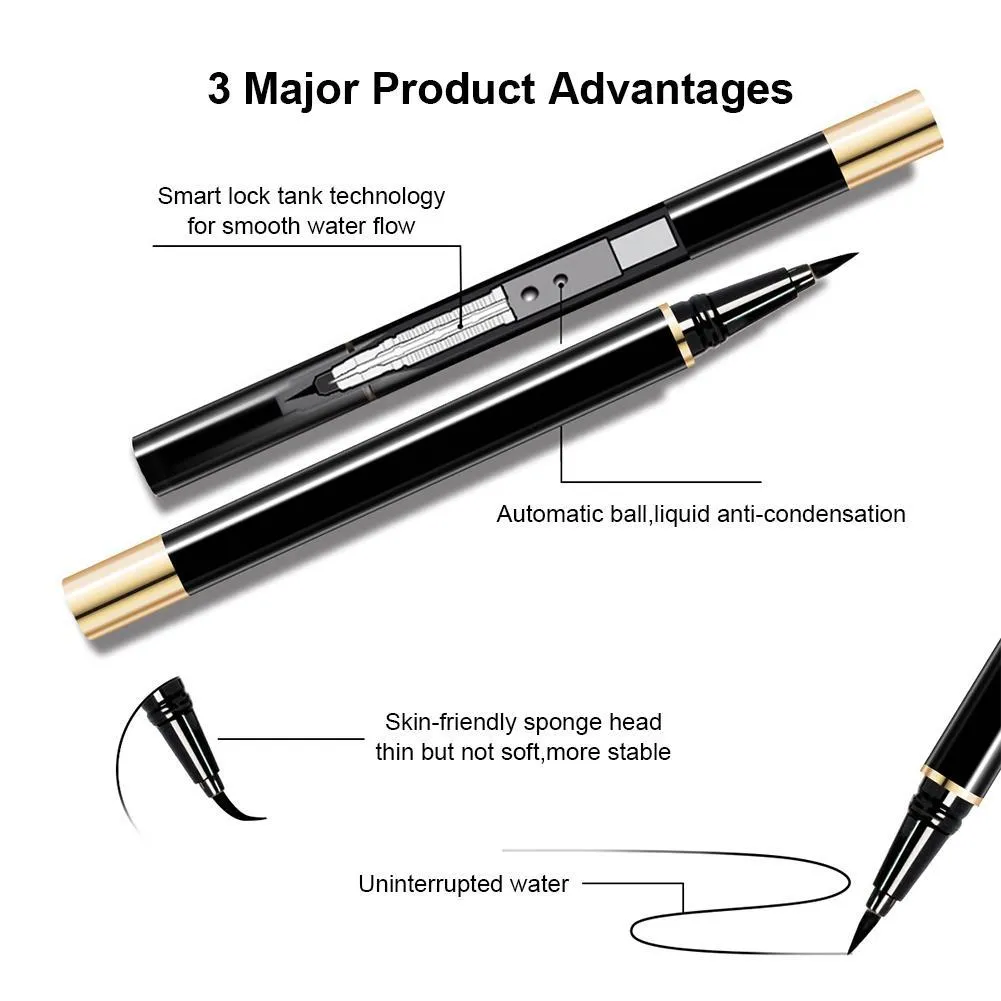 Waterproof liquid eyeliner not easy to smudge, black and transparent options, 0.6ml bottle
