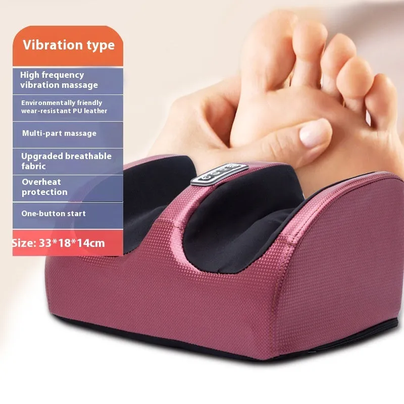Electric foot massage machine showing control panel with timer and multiple massage mode options