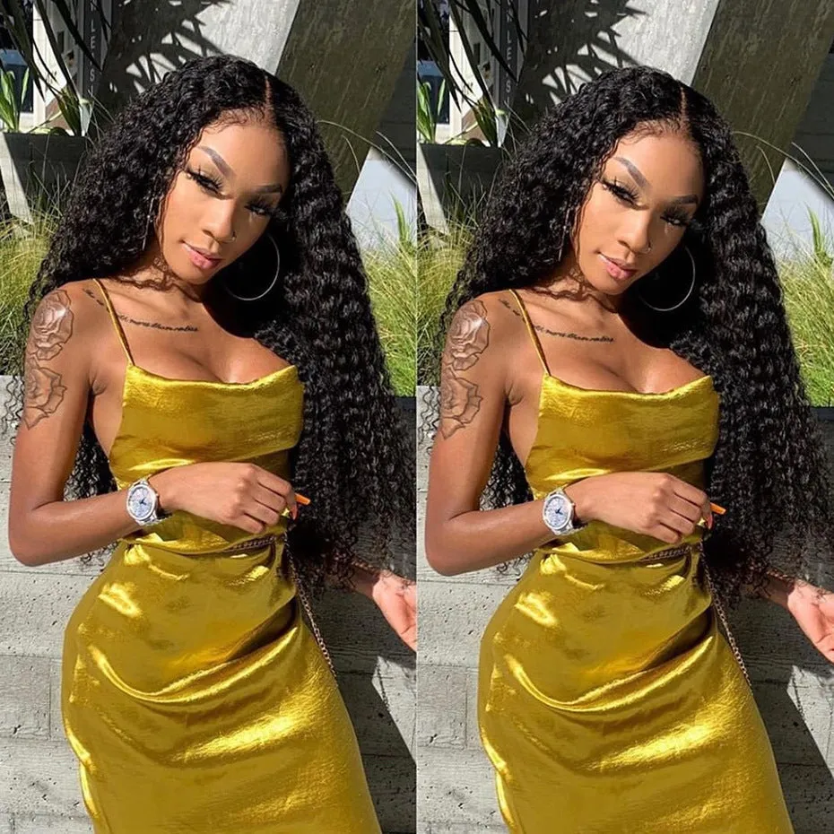 Corn perm long black wig with medium-long pyrofilament hair and long bangs