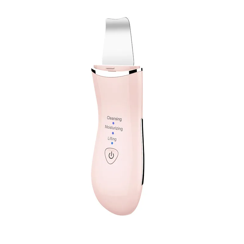 Ultrasonic cleansing introducer beauty shoveling machine in black, pink, and white with compact rectangular body
