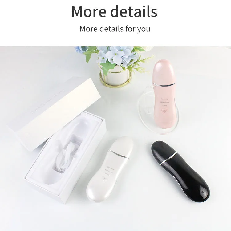 Ultrasonic cleansing introducer beauty shoveling machine in black, pink, and white with compact rectangular body