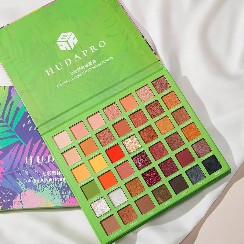 42-colour eyeshadow palette with potato and matte textures, compact case, green style, smooth shiny and matte powders