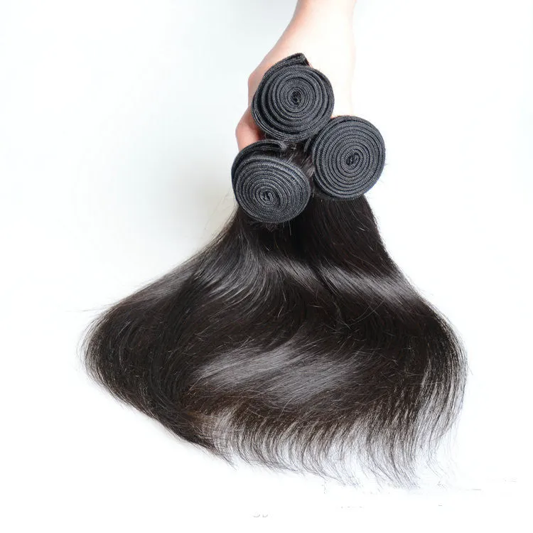 Brazilian virgin straight hair real human hair wig machine made medium long length natural black colour
