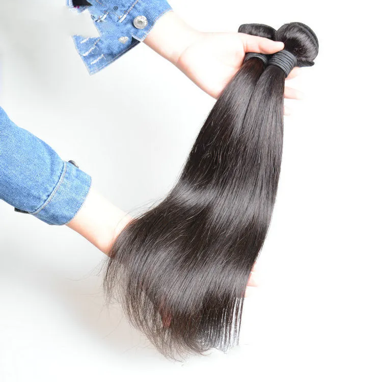 Brazilian virgin straight hair real human hair wig machine made medium long length natural black colour