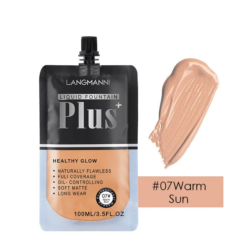 Liquid foundation tube with oil control concealer brightening 8 colours 01 to 08 19.5cm size
