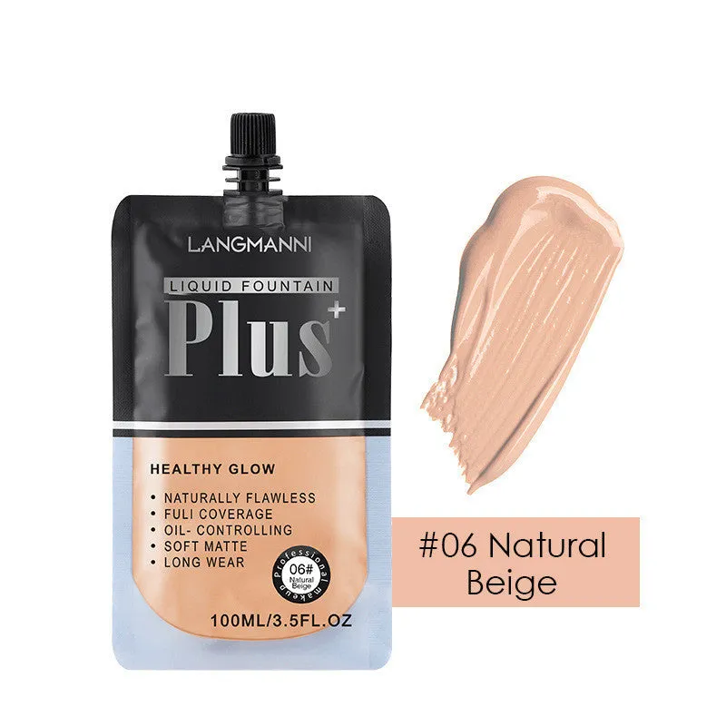Liquid foundation tube with oil control concealer brightening 8 colours 01 to 08 19.5cm size