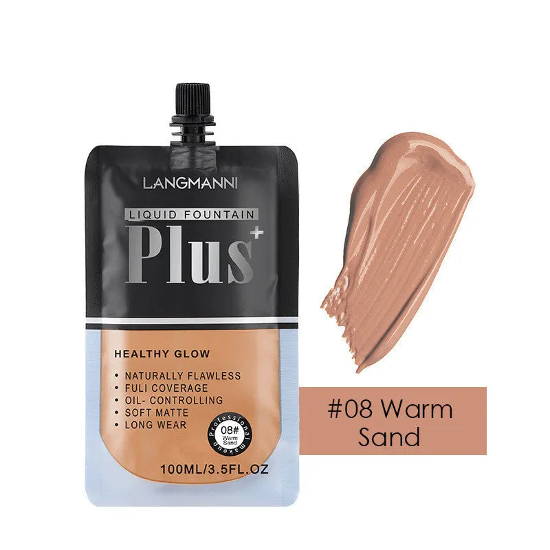 Liquid foundation tube with oil control concealer brightening 8 colours 01 to 08 19.5cm size