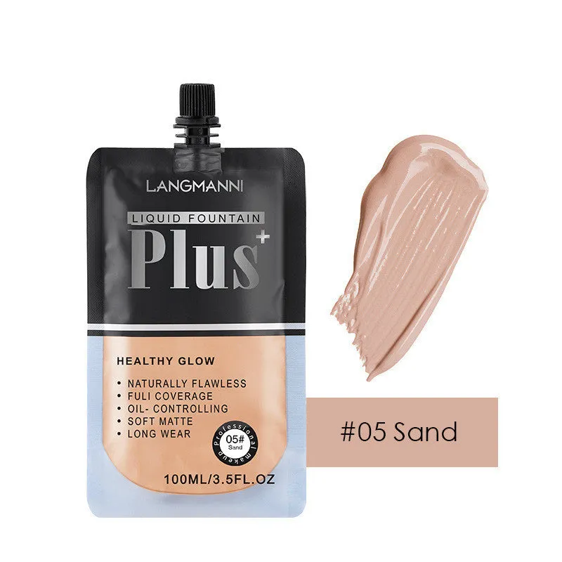 Liquid foundation tube with oil control concealer brightening 8 colours 01 to 08 19.5cm size