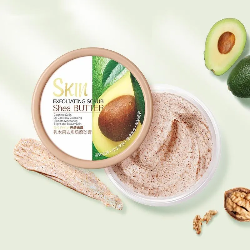 Fenyi Light Shea Butter Scrub 100g tub in light brown colour for gentle exfoliation
