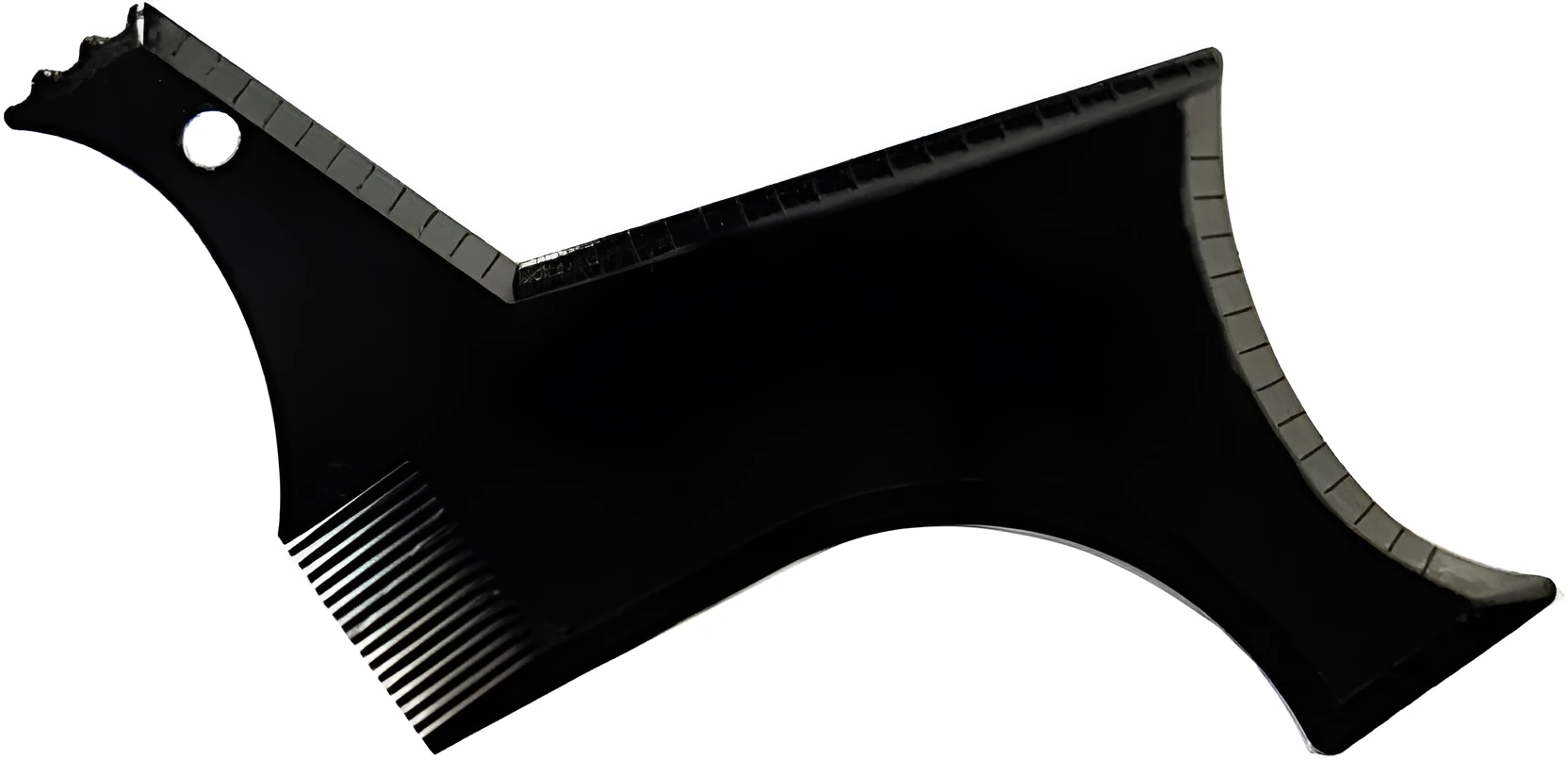 Beard styling comb ABS plastic shaping tool 20.5x10.5cm black transparent